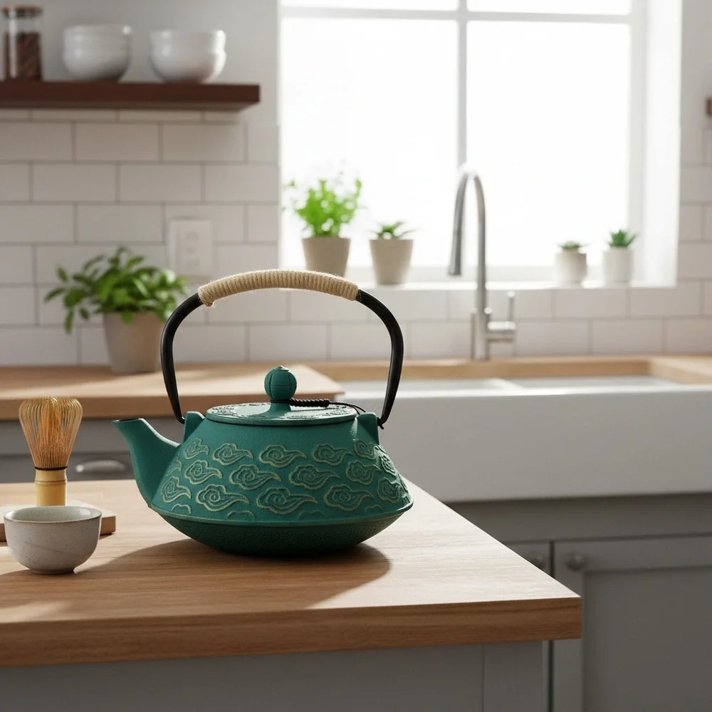 Cast Iron/Japanese Tea Pot With Infuser For Loose Leaf/Green - Picture 13 of 15